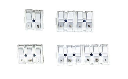 Double Side Press 3 Pole Push Wire Connector