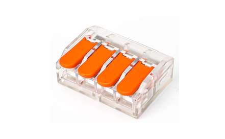 4 Pole Push Wire Connector for LED light fixtures