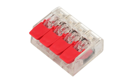 Red 4 Pin Push Wire Connector with Lever for Power houses