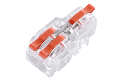 Transparent 1 to 2 Splicing type Push Wire Connector for 0.2 -4mm2