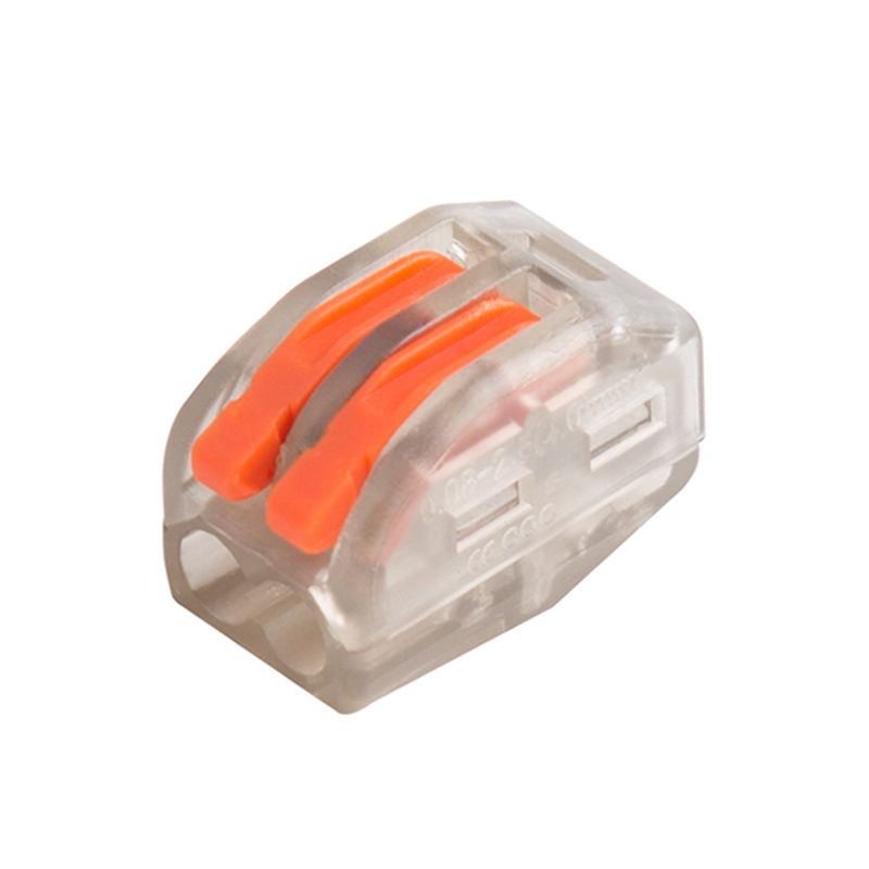 Transparent 921-2 Pin Compact Push Wire Connector with Lever
